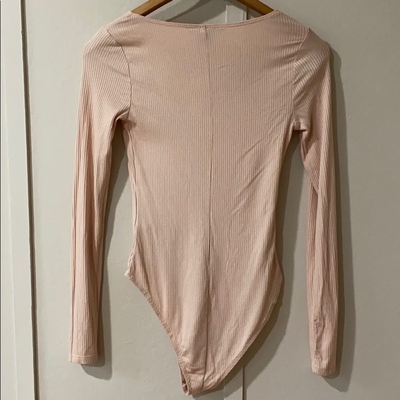 NWT Forever 21 Nude Knit Bodysuit, Small - Picture 2 of 5